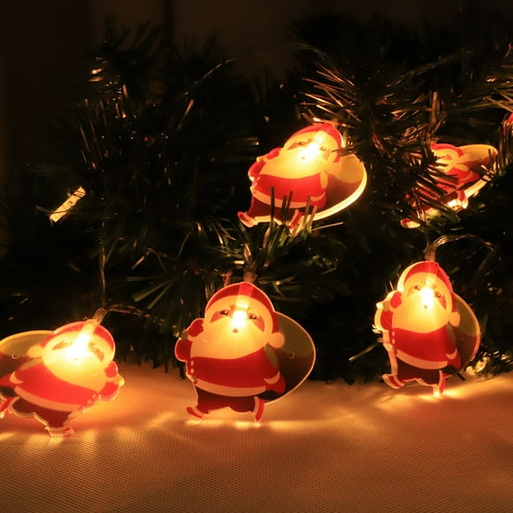 Hongchun Guirlande Lumineuse de Noël Père Noël, 4.5m Guirlande Lumineuse de Décoration de Noël avec 30 Lumières de Noël, pour Arbre de Noël Intérieur Extérieur Décoration de Vacances