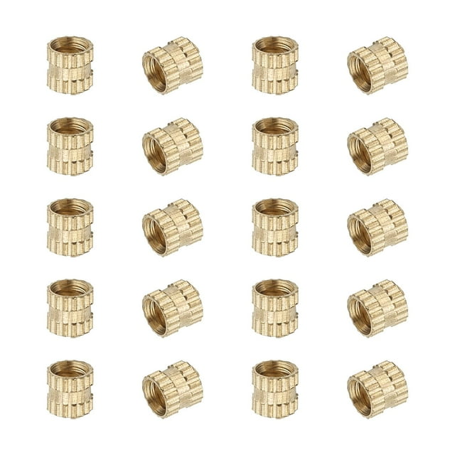HUGFEGWE M3x4mm Female Thread Knurled Nuts,200PCS Hx4mm OD Brass Threaded Insert Embedment Nuts Hydraulic Welded Joint Injection Molding Assortment Kit for 3D Printing Injection Molding UA824-6610