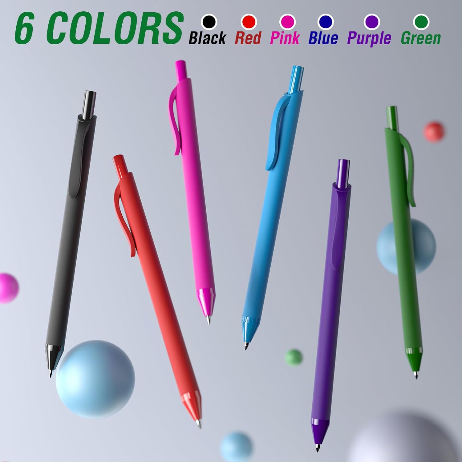 50 Pack Green Ink Pens - Bulk Pens, 1.0MM Medium Point Ballpoint Pens, Smooth Writing No Bleed Retractable Ball Point Pen (Green)