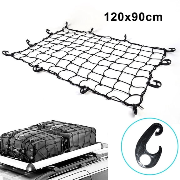 yaaqii Car Roof Top Rack Mesh Barrier Cover Luggage Carrier Cargo Basket Net 120x90cm