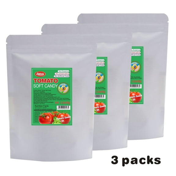 (3 pack) Tomatoes Soft&Chewy Candy, Snack Party Fun Size,Halloween Christmas Candy,Gift Bags,Sprinkles,2.12oz Bag