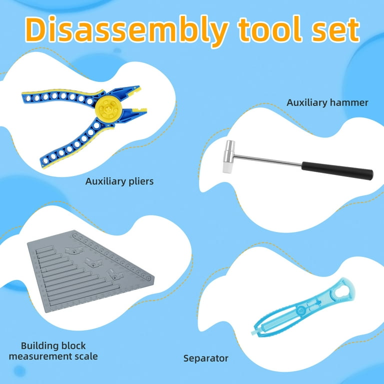 Toy Tool Kit Set for LEGO, Brick Separator, Hammer, Finger Grip, Block  Pliers