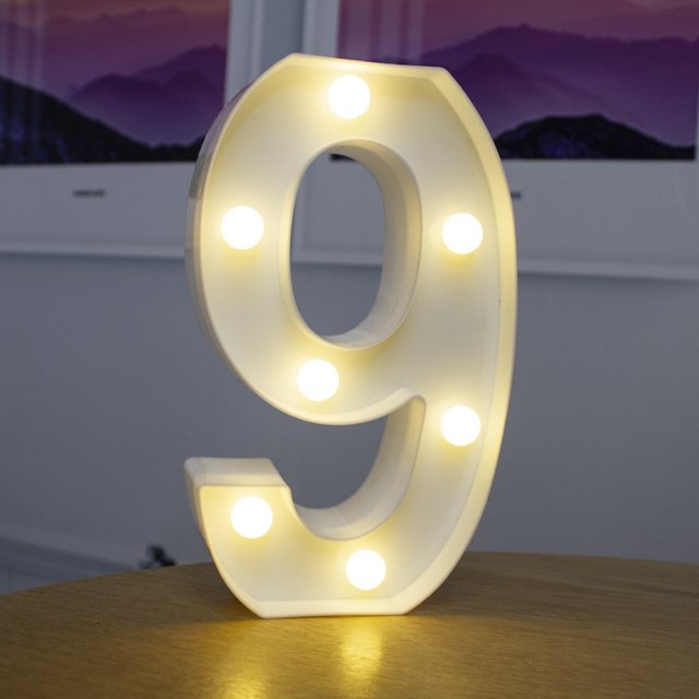 Alfabeto letra LED luces luminosas número lámpara decoración batería luz de noche para el hogar boda cumpleaños Navidad fiesta Decoración Deng Xun unisex