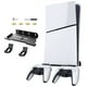 thumbnail image 1 of Soporte de pared para consola PS5 Slim Base metálica de almacenamiento con gancho para mando de videojuegos Kit de herramientas de tornillos de instalación, 1 of 7