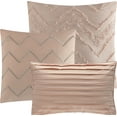 thumbnail image 4 of Lanco Chevron Shabby Chic 7 Piece Comforter Set Blush, Bed Size King, 100% Polyester Fill, 4 of 6