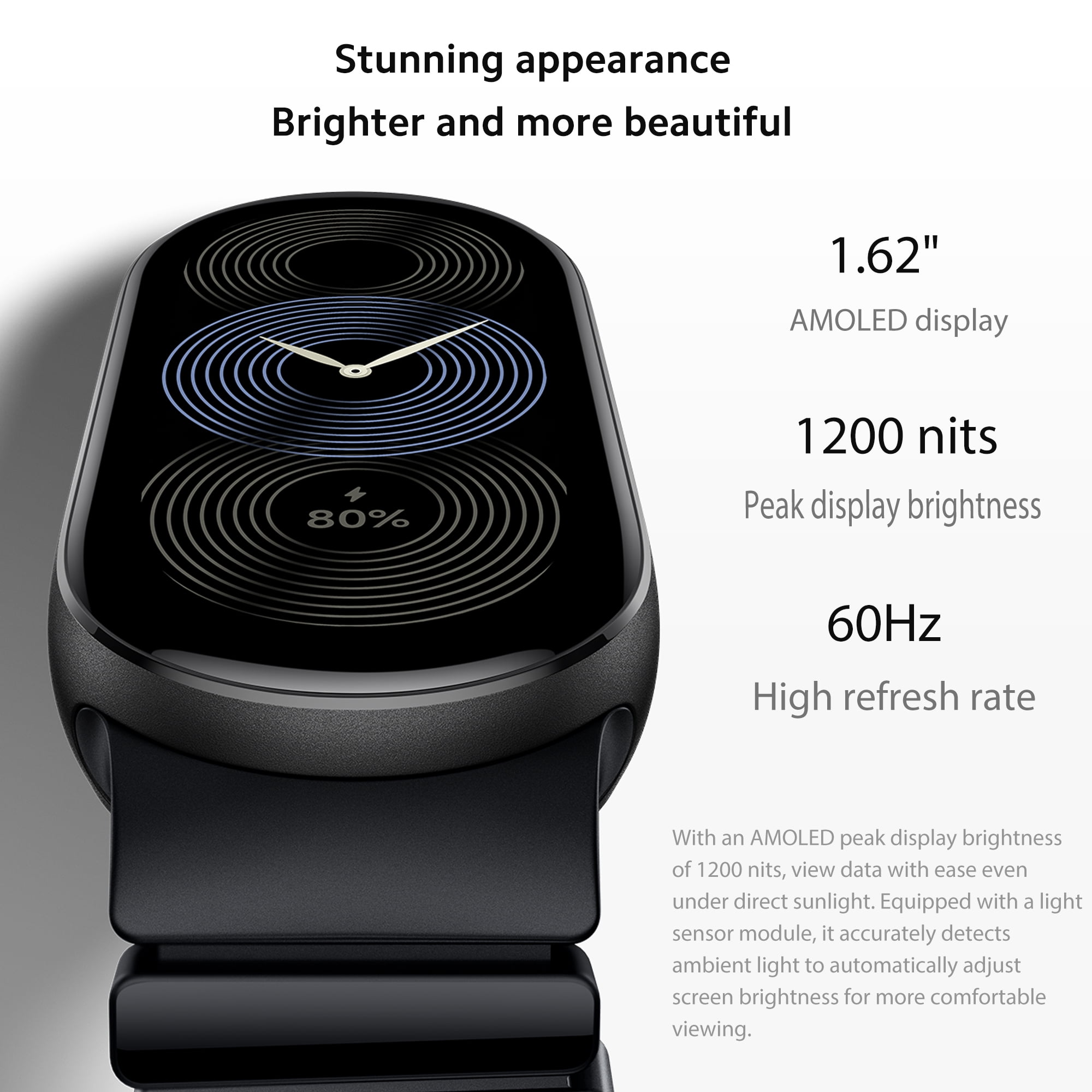 Xiaomi Fitness Tracker, 1.62'' AMOLED Display, 21-Day Battery Life, 150+ Fitness Modes, ATM5, for Android & iPhone, Midnight Balck