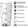 thumbnail image 4 of Cute Rainbow 20oz Tumbler with Lid Cartoon Rainbow and Drops Vacuum Insulated Coffee Cup Rainbow Love Gift Travel Mugs Water Bottles for Hot and Cold Drinks, 4 of 6