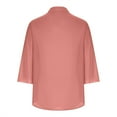 thumbnail image 4 of WREESH Womens Fashion Blouses Business Casual Tops V Neck Solid Color Pullover Regular Fit 3/4 Length Sleeve Tops New Casual Comfortable Shirt Tunic Top Rose Gold, 4 of 4