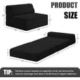 thumbnail image 2 of Sofá cama plegable con almohada, espuma viscoelástica, silla convertible con funda lavable, futón para sala de estar, recámara, uso de invitados, oficina en casa, departamento, color negro, 2 of 4