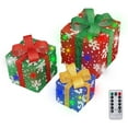 thumbnail image 2 of HongHeng Clearance Under $2.00 Christmas Lighted Boxes Set of 3 LED Light Up Decor Outdoor Light Up Christmas Boxes Present Decorations Outdoor Yard 3AA without Battery, 2 of 8