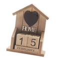 thumbnail image 1 of Escritorio de madera con calendario perpetuo en forma de casa de diseño vintage, bloque de madera para oficina en casa Top triangular marrón, 1 of 9
