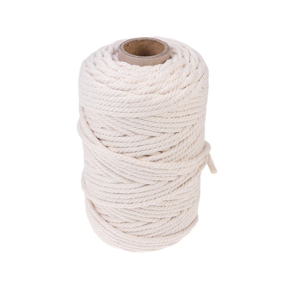 Cuerda de algodón natural 100M suave Tapiz pulsera tejida hecha a mano para la Realización de Arte de la pared DIY (5 mm)