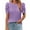 Purple, variant on Womens Tops Cotton Short Sleeve Crew Neck Shirt Summer T Shirts Black L