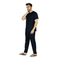 thumbnail image 3 of Inkmeso Solid Nightwear Set For Mens Tshirt And Pants Pajama Set Short Sleeve Pjs Loungewear Set, 3 of 8