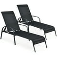 thumbnail image 2 of Gymax 2PCS Adjustable Chaise Lounge Chair Recliner Patio Yard Outdoor w/ Armrest Black, 2 of 10