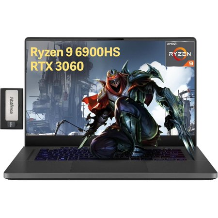 ASUS ROG Zephyrus 15.6" WQHD 165Hz Gaming Laptop, AMD Ryzen 9 6900HS, 16GB DDR5, 1TB SSD, RGB Backlit Keyboard, 720P HD Webcam, NVIDIA GeForce RTX 3060, Win 11 Home, Gray, 256GB Docking Station Set