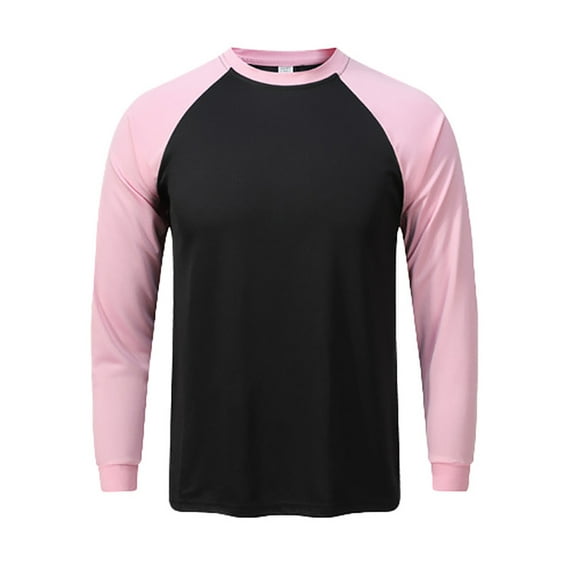 Men's Fashion Color Blocked Long Sleeve Sports T-Shirt Breathable Activewear Top for Gym Running Workout Casual Wear Men's Oversized Tshirts Workout T-Shirt