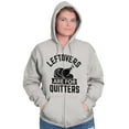 thumbnail image 3 of Leftovers are for Quitters Turkey Day Unisex Fleece Graphic Zip Up Hoodie Brisco Brands 4X, 3 of 5