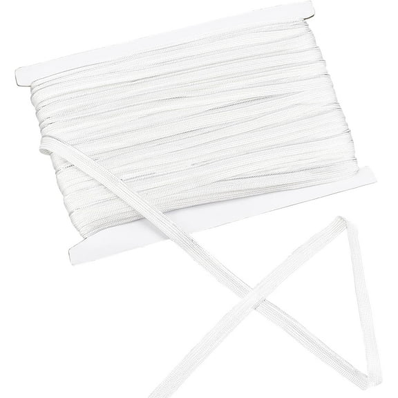 DIY 50 Yards Piping Trim with Welting Cord White Maxi Piping Bias Tape Lip Cord Trim Ribbon with Sliver Thread Edge for DIY Craft Webbing Garment Pillow Sewing Trimming Upholstery 3/8 inch DIY