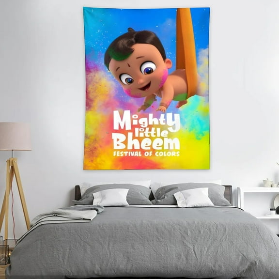 Flag Funny Tapestry Mighty Little Bheem Festival of Colors Indoor Outdoor Wall Art Tapestry for Bedroom Teens Room Decoration Living Room Bedroom 30"×40"inch