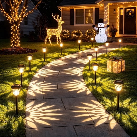 QGCMWNT 10 Pack Solar Lights Outdoor, Waterproof Pathway Lights for Garden, Landscape, Yard, Patio.