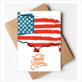 thumbnail image 1 of Estados Unidos mapa país bandera de barras y estrellas Nota en blanco del sobre de la tarjeta de agradecimiento, 1 of 4