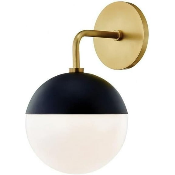 Mitzi H344101-AGB/BK Renee - 1 Light Wall Sconce 11.75 inches Tall and 6.75 inches Wide - Aged Brass/Black
