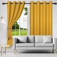 thumbnail image 4 of Nanqianyi Yellow Blackout Curtain Grommet Top 2 Panels, 42" W x 63" L, Thermal Insulated, Room Darkening, Window Drapes for Living Room, 4 of 8