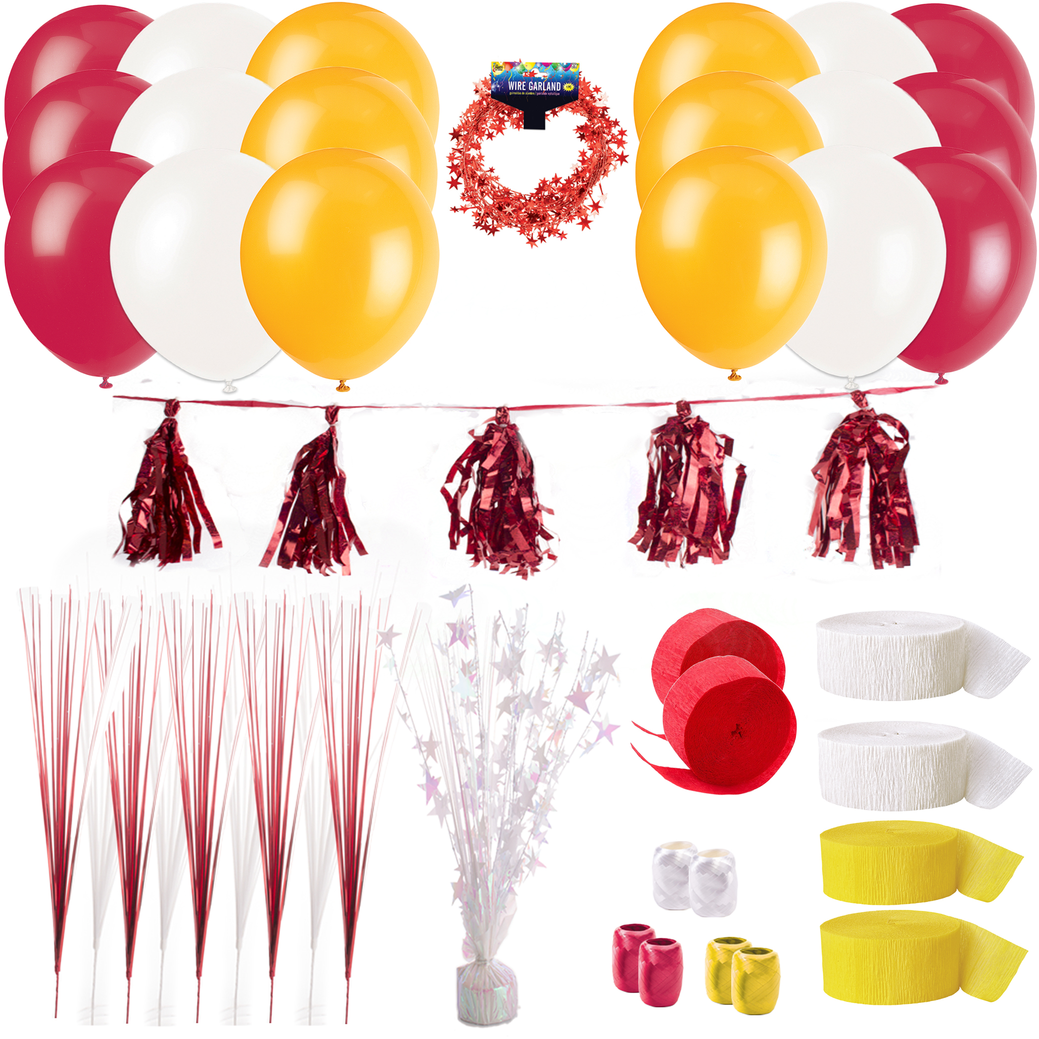 Kansas City Chiefs Deluxe Decoration 48pc Decoration Pack Red