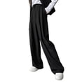 thumbnail image 2 of Pantalones de Trabajo para Mujer, de Pierna , de Vestir, de Cintura Alta, Informales, para Oficina y Negocios Negro L, 2 of 7