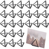 36pcs Mini Place Card Holders Cute Table Card Holders Triangle Shape Wedding Table Number Holders Black Photo Holder Pictures Stand Clips for Place Cards Weddings Anniversary Party