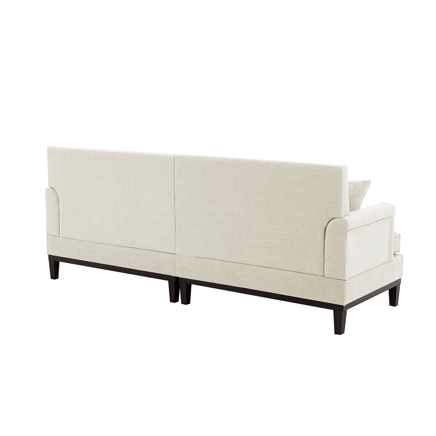 Kadyn Upholstered Loveseat Sofa, Sofa Couches with Wooden Legs and Two Throw Pillows for Living Room, Beige
