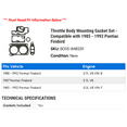 thumbnail image 2 of Throttle Body Mounting Gasket Set - Compatible with 1985 - 1992 Pontiac Firebird 1986 1987 1988 1989 1990 1991, 2 of 2
