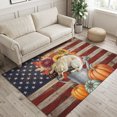 thumbnail image 2 of Area Rugs 4'x6'. Fall Pumpkins Sunflower Carpet Runner Indoor Outdoor Rugs Home Decor Aesthetic, American Flag Vintage Thanksgiving Non Slip Mats Washable Accent Rug for Living Room Bedroom, 2 of 8