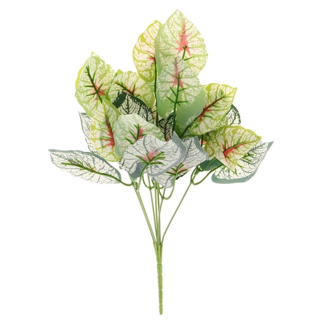 Hojas de plantas de follaje de plástico artificial y decoración de flores para jardín. F