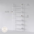 thumbnail image 3 of Nathan James Theo 6-Shelf Tall Bookcase Wall Mount Bookshelf White Wood with White Metal Frame White, 3 of 10