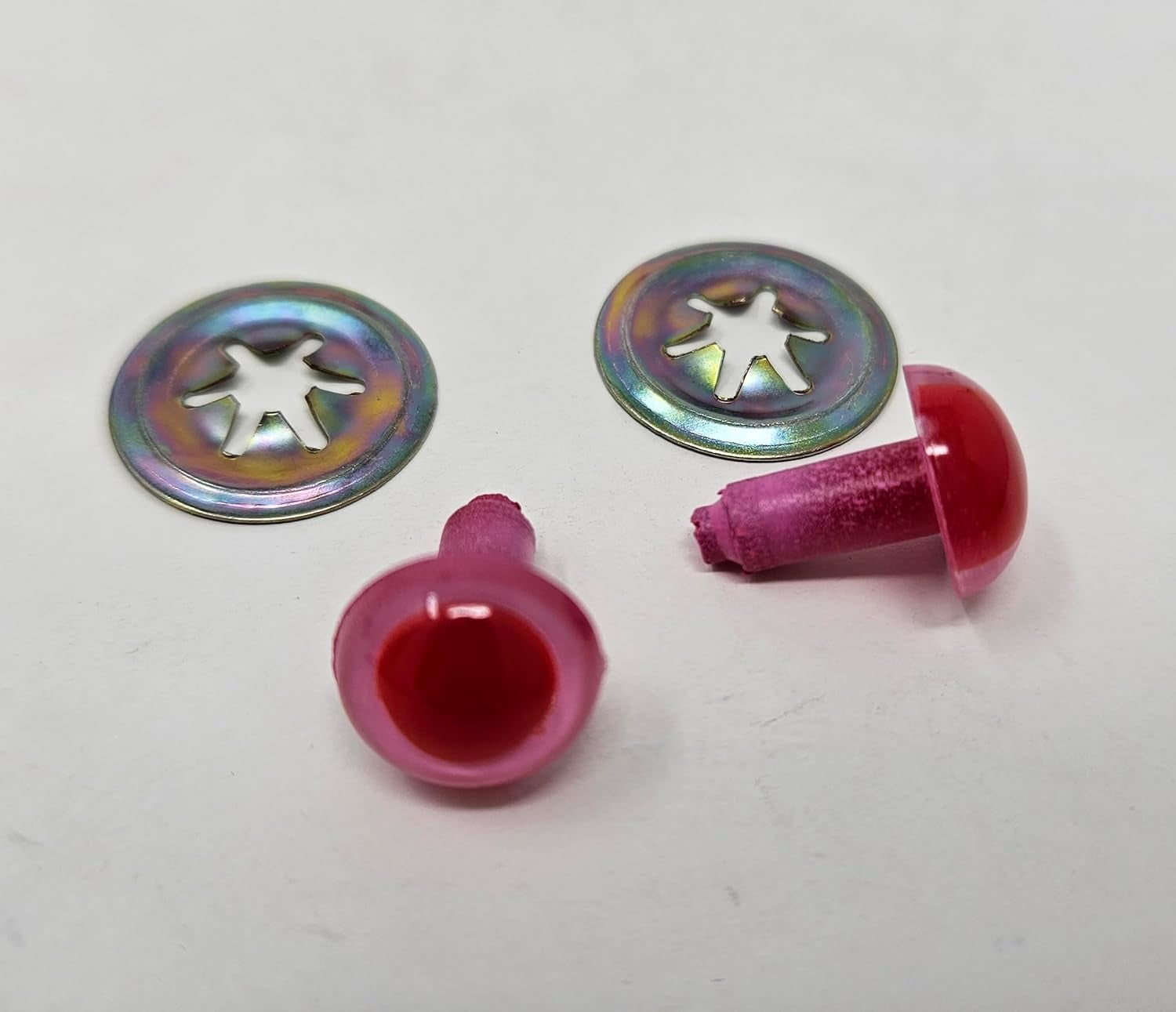 Pair of Zim's 12mm Red Albino Plastic Bunny Rabbit Safety Eyes for Craft Amigurumi or Puppets (Pack of 8)
