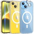 thumbnail image 1 of TAURI Funda Magnética 5 en 1 para iPhone 15 Pro Max [Protección contra Caídas de Grado Militar] con 2X Protector de Pantalla + 2X Protector de Lente de Cámara, Transparente Slim Fit para iPhone 15 Pro, 1 of 4