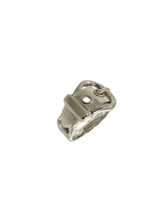 Pre-Owned HERMES Vintage Boucles Sellier Ring, Sterling Silver 925, Accessory, Silver, 45497