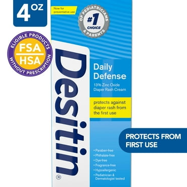 Desitin Daily Defense Baby Diaper Rash Cream, Butt Paste with 13% Zinc Oxide, 4 oz