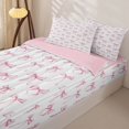 thumbnail image 3 of Homewish Pink Kawaii Bowknot Zipper Twin Comforter Sets with Fitted Sheet and 2 Pillowcases For Bows Lovers,Kawaii Bowknots Bow Tie Zipper Bedding Set,Reversible,4-Piece, 3 of 7