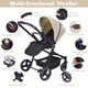 thumbnail image 5 of Cochecito plegable para bebé con asiento alto, carrito convertible para recién nacido y niño pequeño, respaldo reversible, cesta y portavasos, 5 of 7