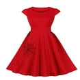 thumbnail image 1 of Robe Formelle Ligne A pour Femmes Imprimé Spider Manches Courtes Robe de Soirée, 1 of 7