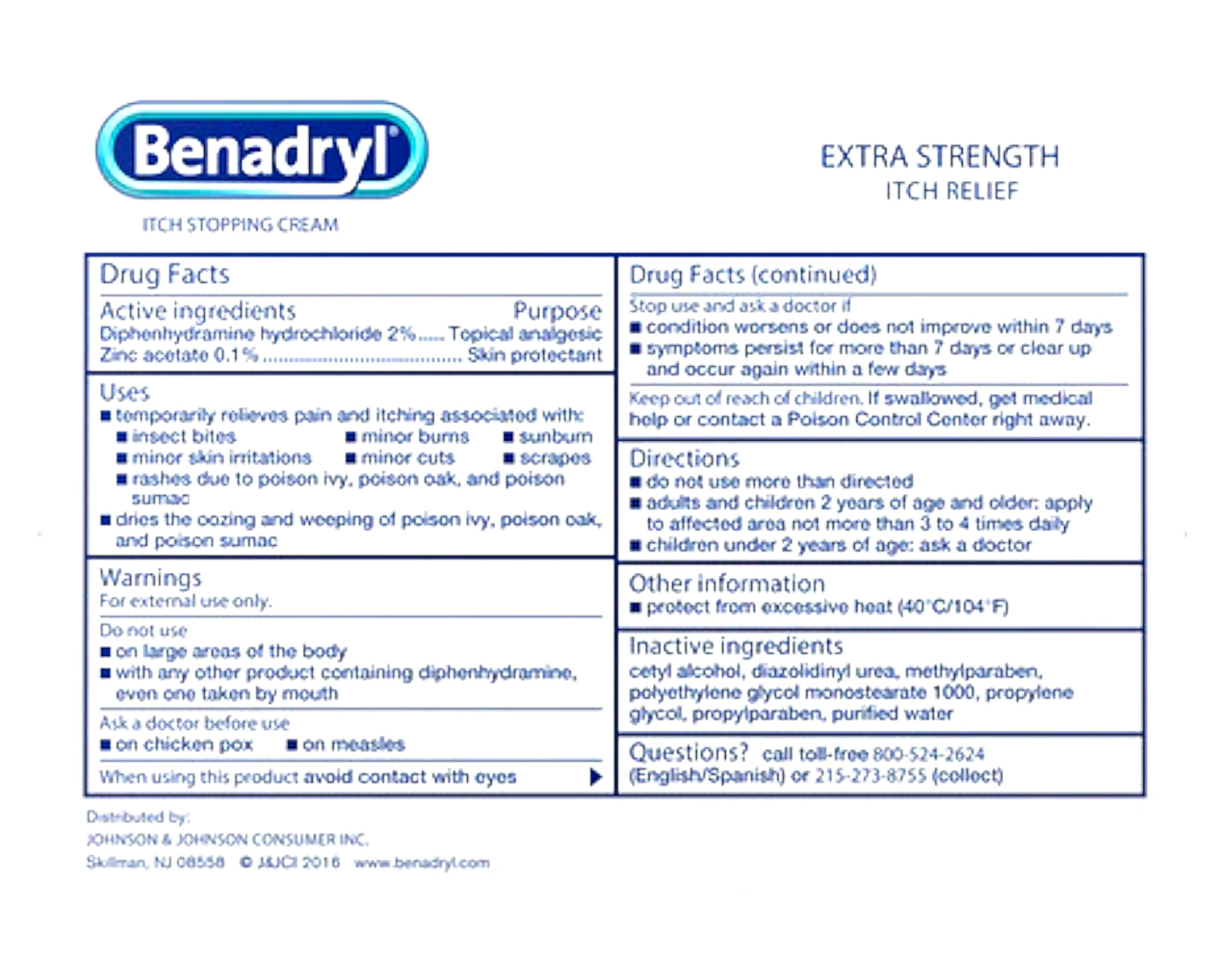 Benadryl Extra Strength Topical AntiItch Relief Cream, Diphenhydramine