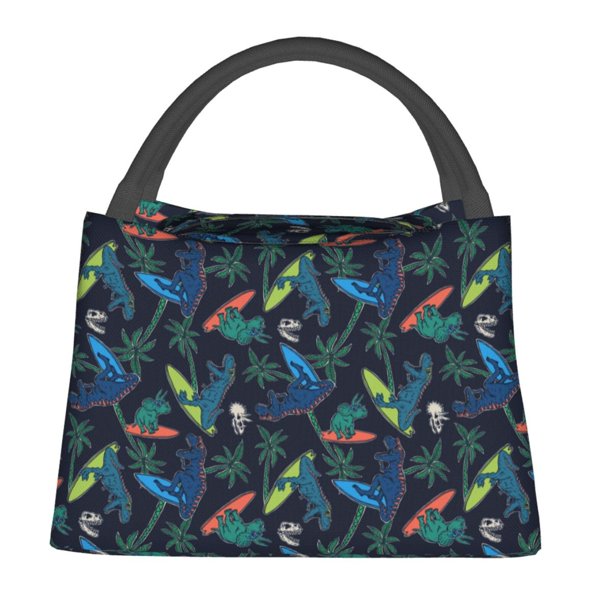 Fotbe Dinosaur Bolsa Térmica Portátil con Estampado, Bolsa de Entrega de Alimentos Aislada, Bolsa Reutilizable de Gran Capacidad para Comidas y Supermercado