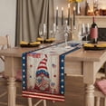 thumbnail image 2 of Table Runners 90 Inches Long Dress Scarves, Independence Day Farmhouse Coffee/Dining/Kitchen Table Runner for Living Room, US Flag Gnomes Star Striped Wooden 13x90 Inch, 2 of 9
