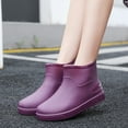 thumbnail image 6 of XIMIN Women's Lightweight Rain Boots Wide Calf Mid Waterproof Rainboots Solid Color Rain Boots Outdoor Non-Slip Boots Short Ankle Boots Garden Boots, 6 of 8