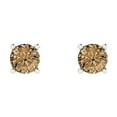 thumbnail image 3 of 0.2 Ct Round Cut Studs Champagne Crystal 14K White Solid Gold Everyday Dainty Earrings Push Back, 3 of 7