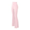 thumbnail image 5 of KHONTS Women's Yoga Pants Bootcut Leggings High Waisted Workout Tummy Control Flare Pants Lifting Stretchy Athletic Trousers Pink L, 5 of 7