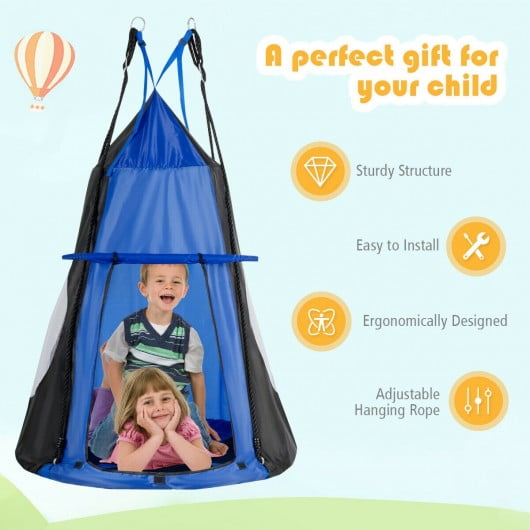28"Kids Hanging Chair Swing Tent Set Hammock Nest Pod Seat Indoor Outdoor Use US 